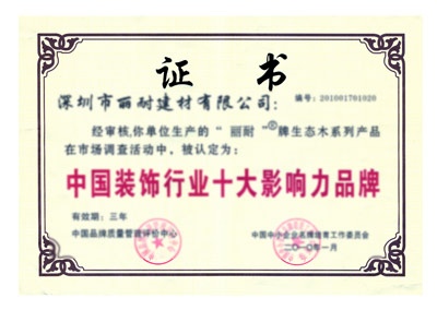 中國裝飾行業影響力品牌